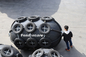 योकोहामा वायवीय रबर फेंडर प्रयुक्त विमान टायर के साथ Inflatable